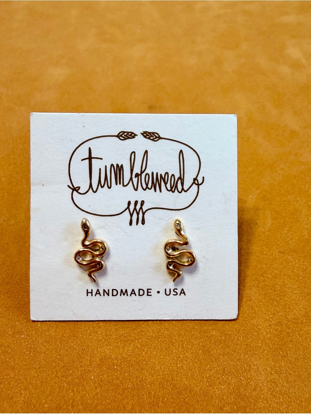 Tumbleweed Gold Snake Stud Earrings